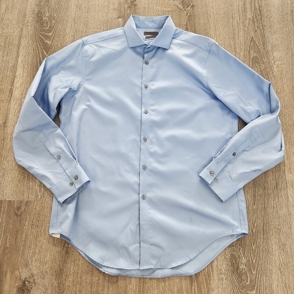 Calvin Klein Mens  Slim Fit Infinite Non-Iron Button Up Dress Shirt 15.5 34/35 - Picture 1 of 8